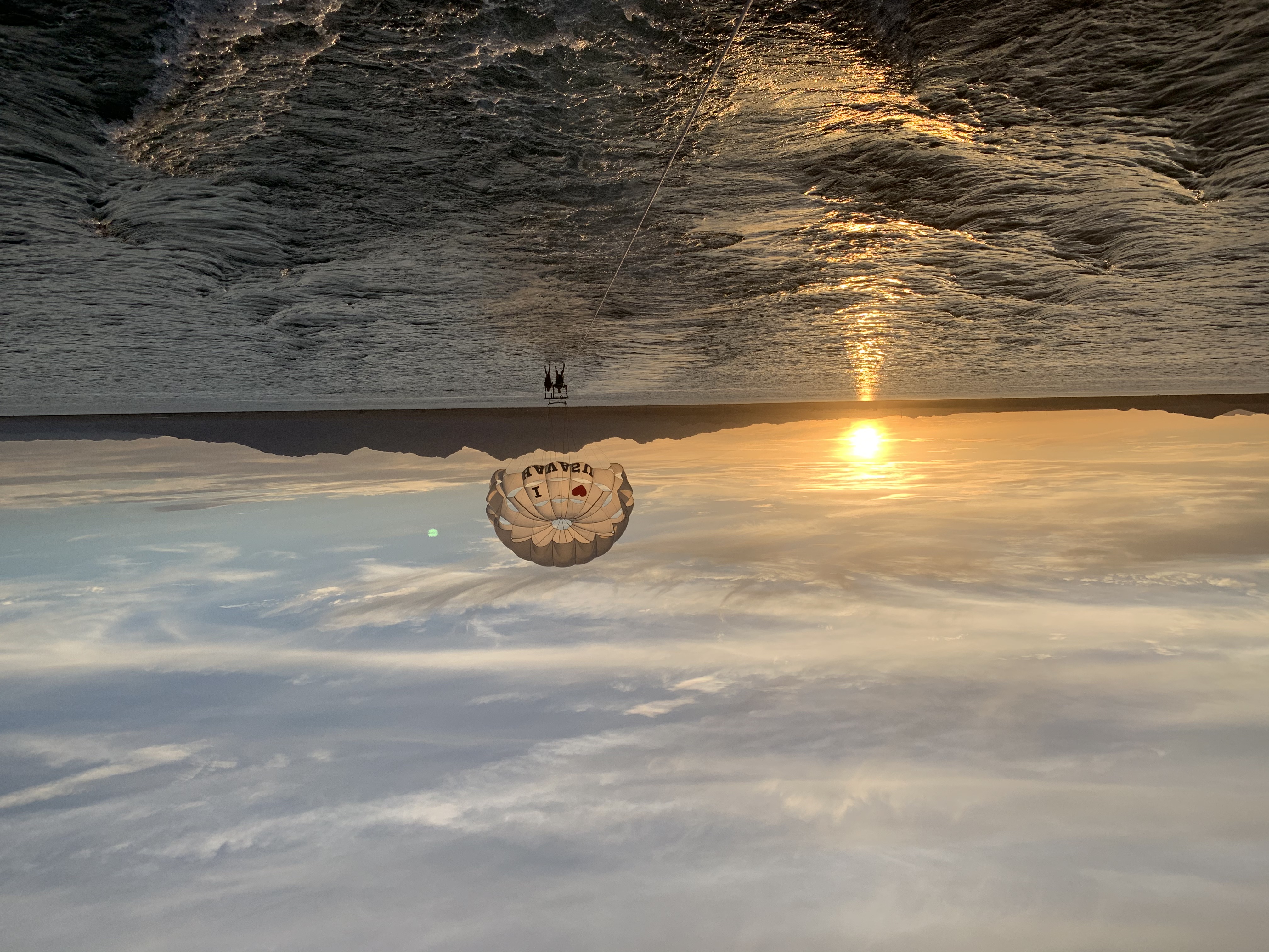 Beautiful Lake Havasu sunset parasailing view